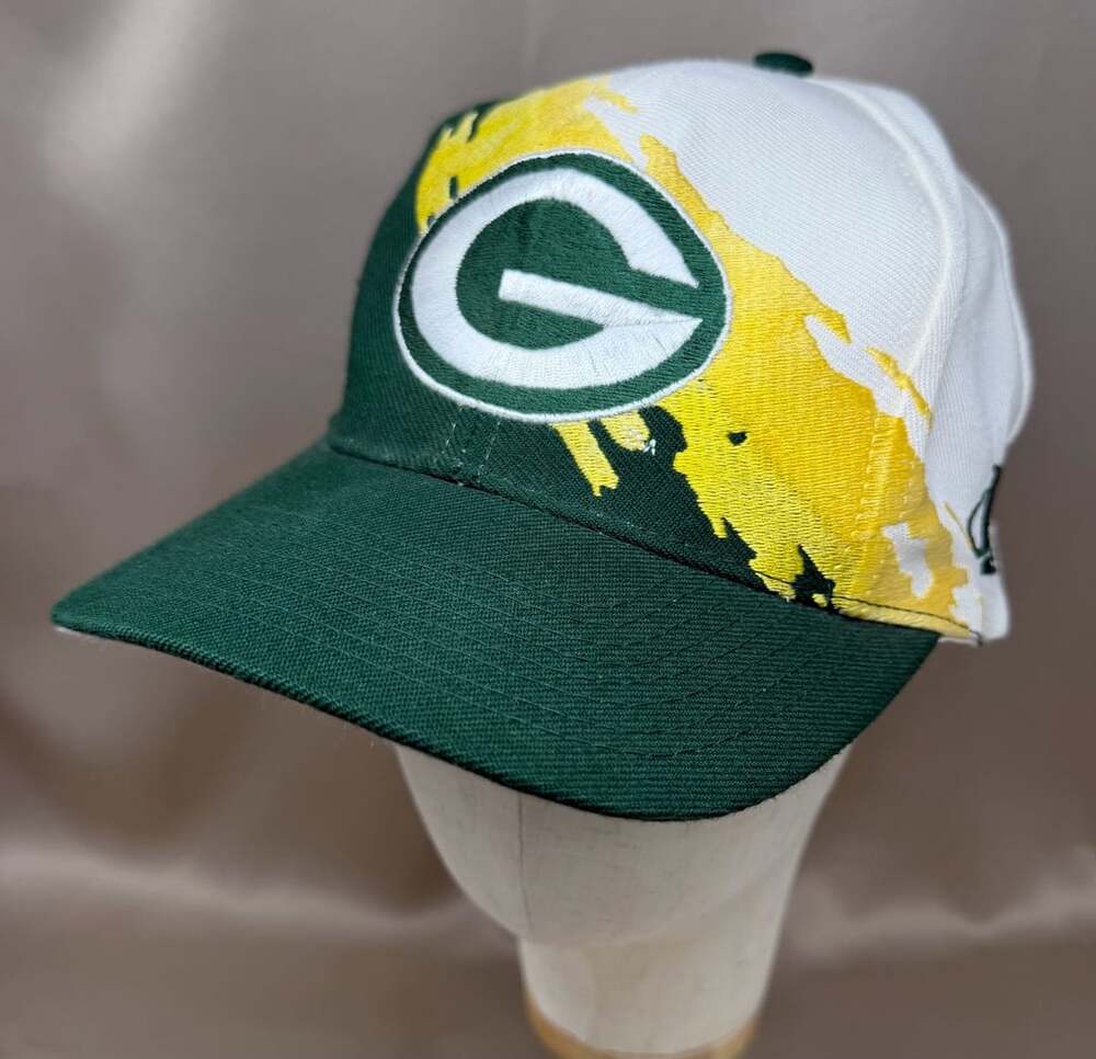Vintage 90s Green Bay Packers Logo Athletic Splash Snapback Hat NFL Pro Line Cap